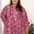 Pink Colour Ethnic Plus size Kurti With Fashionable Print Work