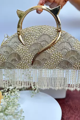Thea Gold Halfmoon Bag