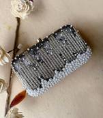 Grace Embellished Grey Clutch