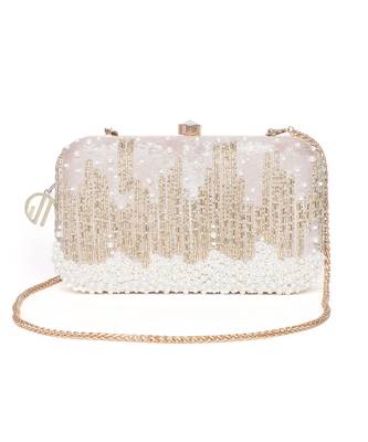 Grace Embellished Rosegold Clutch 1