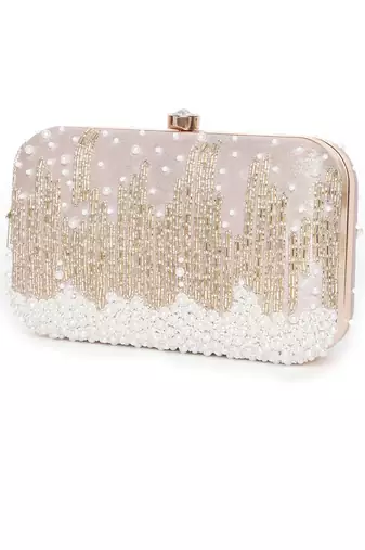 Grace Embellished Rosegold Clutch