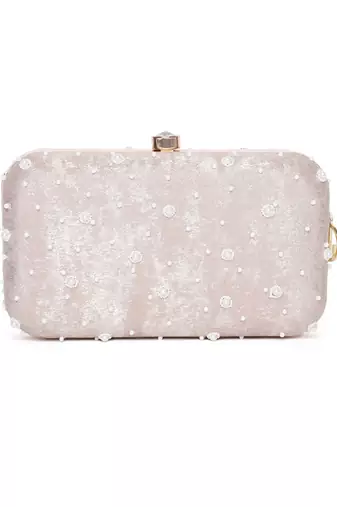 Grace Embellished Rosegold Clutch