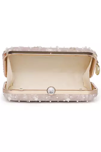 Grace Embellished Rosegold Clutch