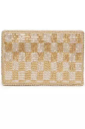 Edie Silver Gold Clutch