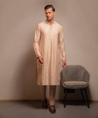 Rosewater Embroidered Kurta Set 1