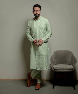 Aqua Asymmetric Kurta Set 1