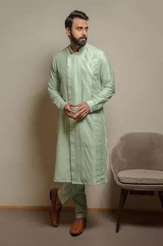 Aqua Asymmetric Kurta Set