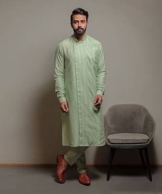 Aqua Asymmetric Kurta Set 3