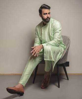 Aqua Asymmetric Kurta Set 4