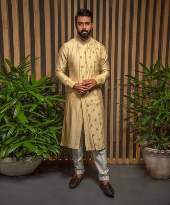 Beige Asymmetric Kurta Set 1