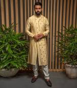 Beige Asymmetric Kurta Set