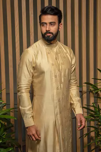 Beige Asymmetric Kurta Set