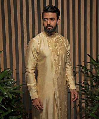Beige Asymmetric Kurta Set 3