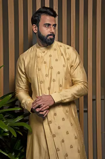 Beige Asymmetric Kurta Set