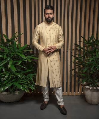 Beige Asymmetric Kurta Set 5