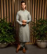 Frost Blue Applique Kurta Set