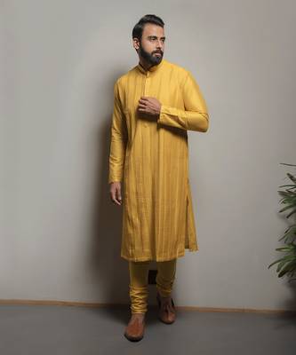 Mustard Pintuck Kurta Set 1