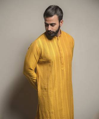 Mustard Pintuck Kurta Set 4