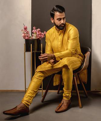Mustard Pintuck Kurta Set 5