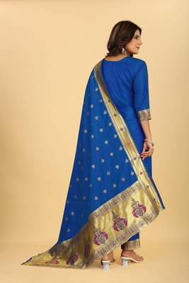 Blue zari banarasi silk salwar 2