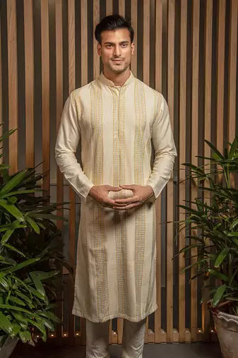 Ivory Embroidered Kurta Set