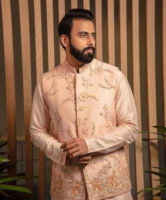 Pink Embroidered Bandi With Kurta Set 2