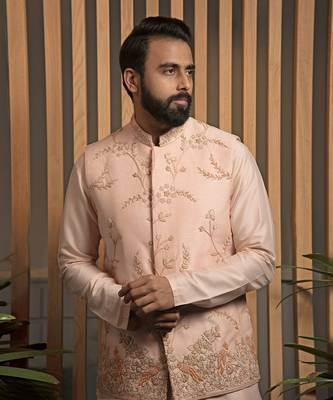 Pink Embroidered Bandi With Kurta Set 3