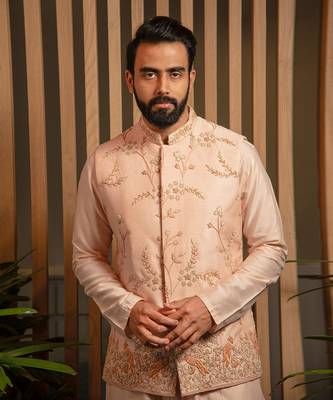 Pink Embroidered Bandi With Kurta Set 4