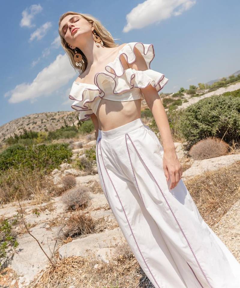 White Poplin Pant Set