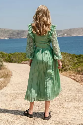Green Mulmul Maxi Dress