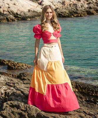 Pink Poplin Skirt Set 1