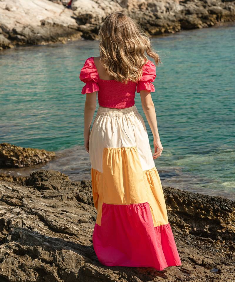 Pink Poplin Skirt Set