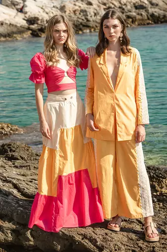 Yellow Poplin Pant Suit