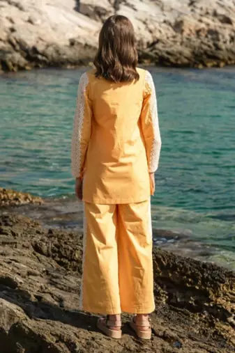 Yellow Poplin Pant Suit