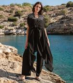 Black Crepe Cape Set