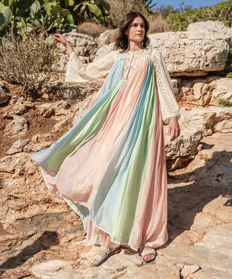 Multi Colour Block Embroidered Dress 1