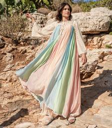 Multi Colour Block Embroidered Dress