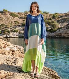 Multi Crepe Colour Blocked Kaftan