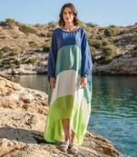 Multi Crepe Colour Blocked Kaftan