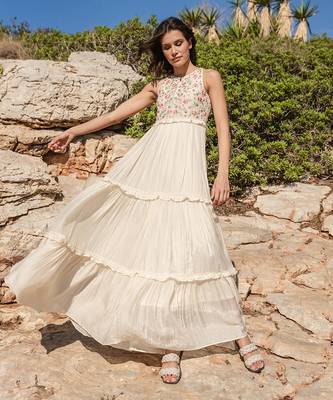 Beige Mulmul Dress 1