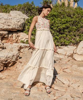 Beige Mulmul Dress 4