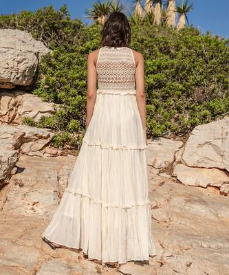Beige Mulmul Dress 5