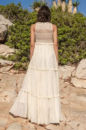 Beige Mulmul Dress