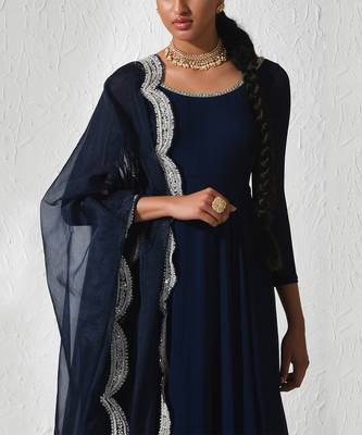 Midnight Blue Stella  Anarkali Set 2