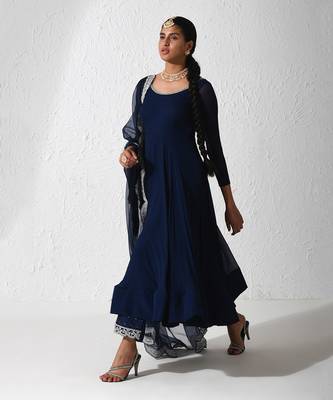 Midnight Blue Stella  Anarkali Set 4