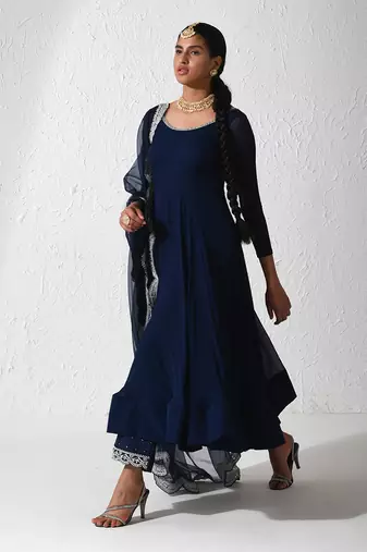 Midnight Blue Stella  Anarkali Set