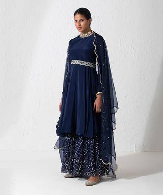 Midnight Blue Zaria Anarkali Set 3