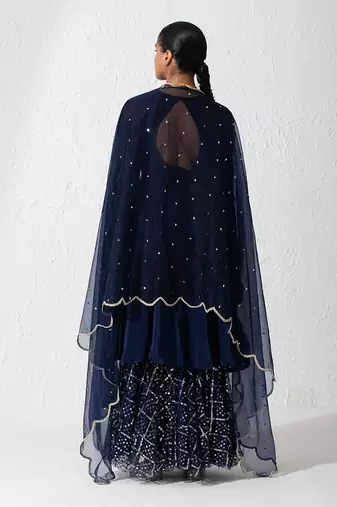 Midnight Blue Zaria Anarkali Set