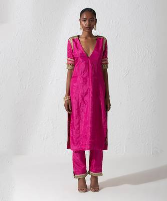 Hot Pink Acrine Kurta Set 1