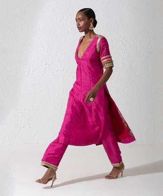 Hot Pink Acrine Kurta Set 3